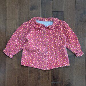 KIDS FLORAL CORDUROY VINTAGE FLANNEL TOP